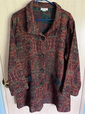 Habitat Clothes To Live In Tapestry Swing Blazer Jacket Womens Multicolor Sz XL